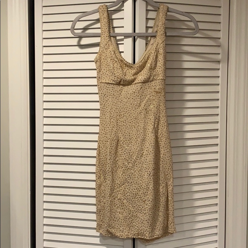 Champagne glitter bodycon dress